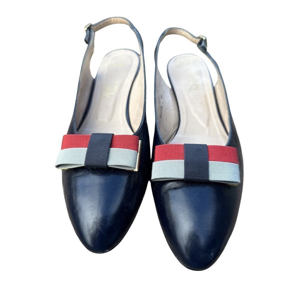 Allen Edmonds Fergie Women’s 8 AA Slingback Pumps Navy Vintage USA made 40s 50s